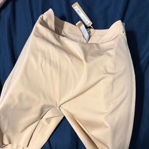 Beige High-Waisted Pants